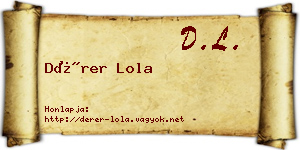Dérer Lola névjegykártya